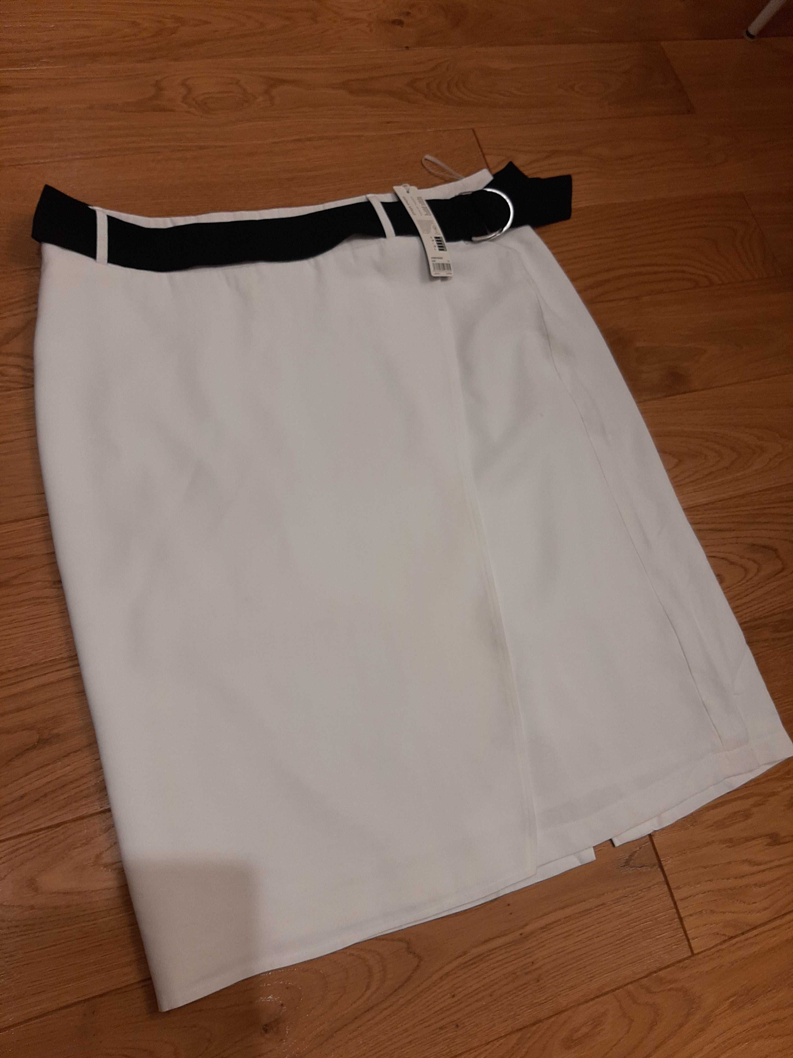 Spódnica biała z paskiem Esprit 44 xxl