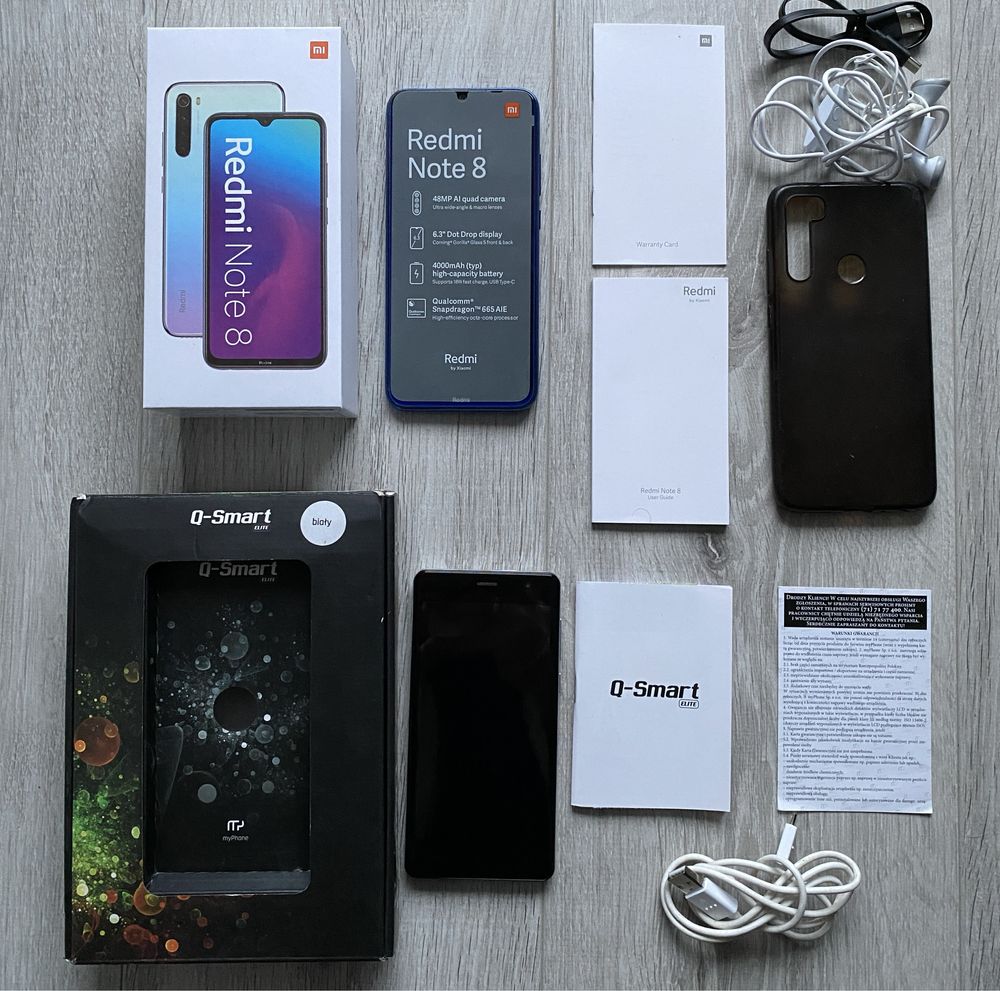 Redmi Note 8 oraz myPhone Q-Smart Elite.