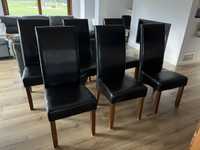 Krzesła kuchnenne skórzane czarne 6 krzeseł brązowe BAKKELY jysk