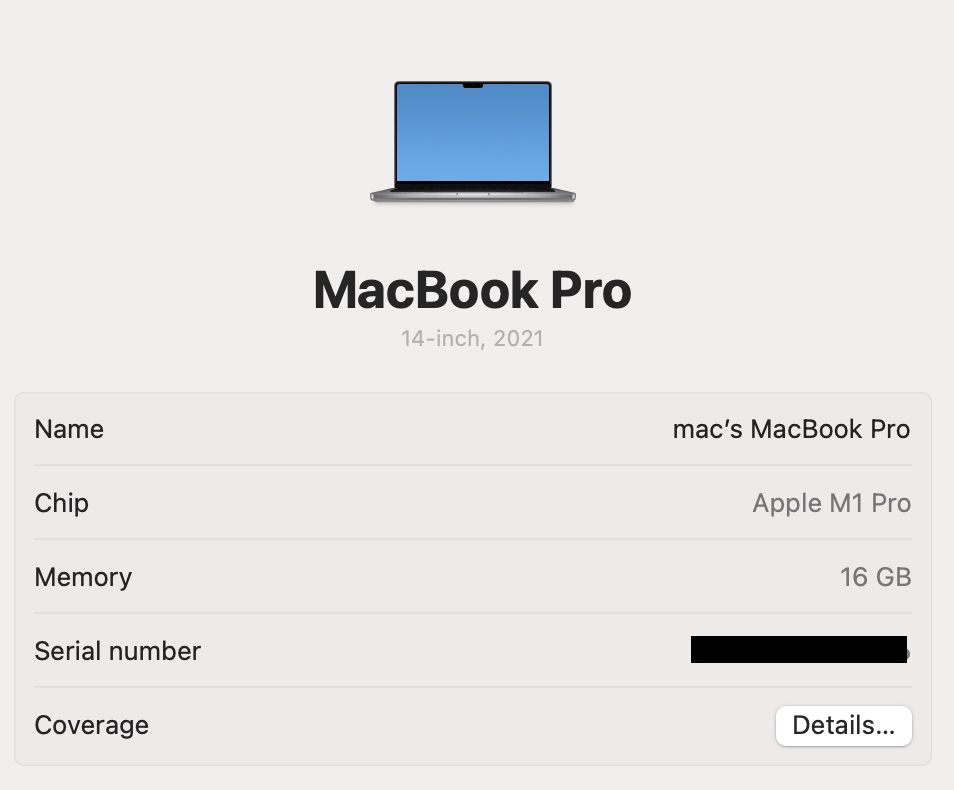 Apple MacBook Pro 14’ 2021 M1 Pro 16Gb 512Gb Space 88%