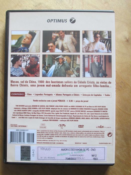 DVD Amor e Dedinhos de Pé, João DÁvila, Joaquim d Almeida, Ana Torrent