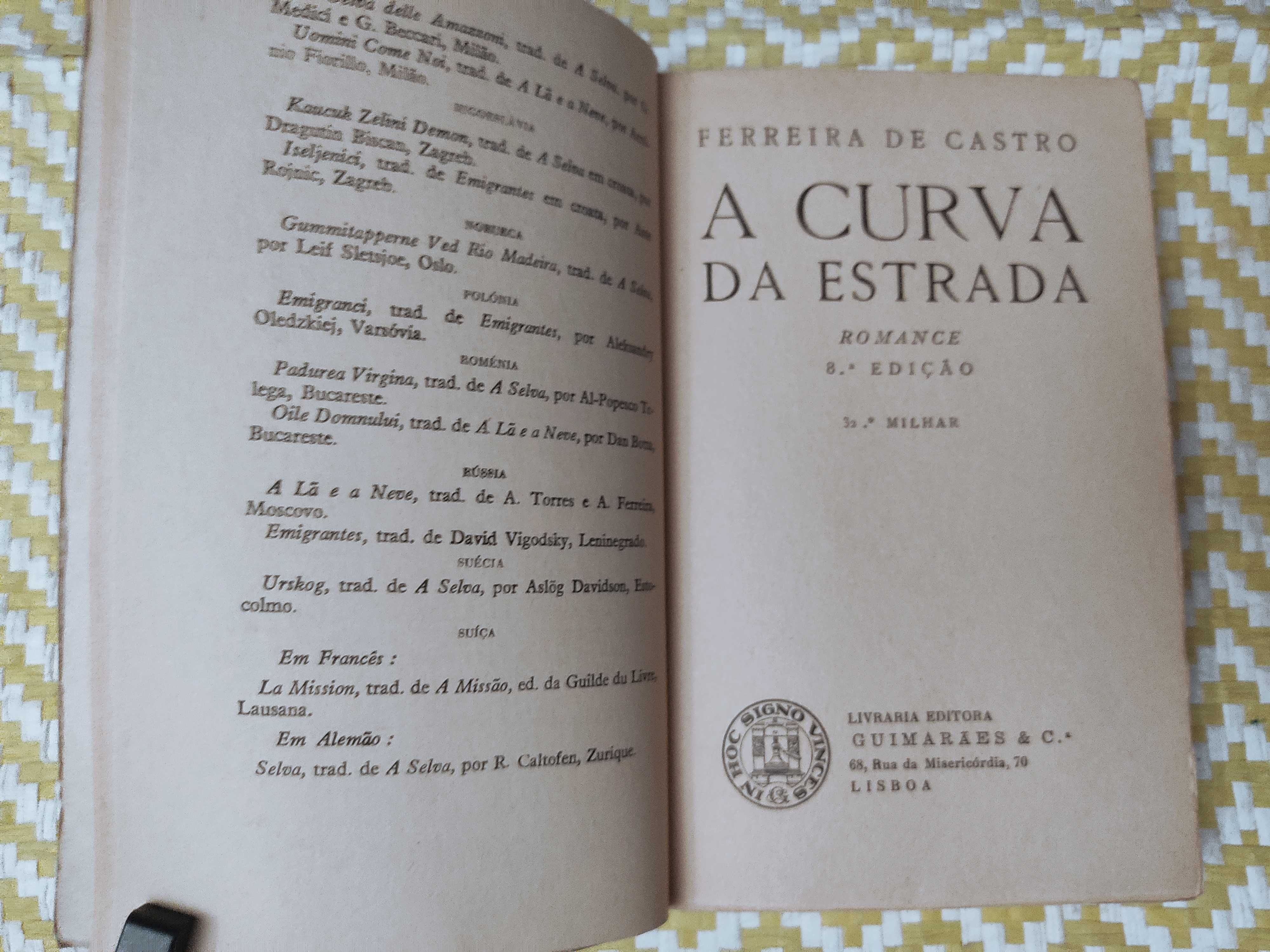 A CURVA DA ESTRADA– 
Ferreira de Castro 
Edição: Guimarães Editores