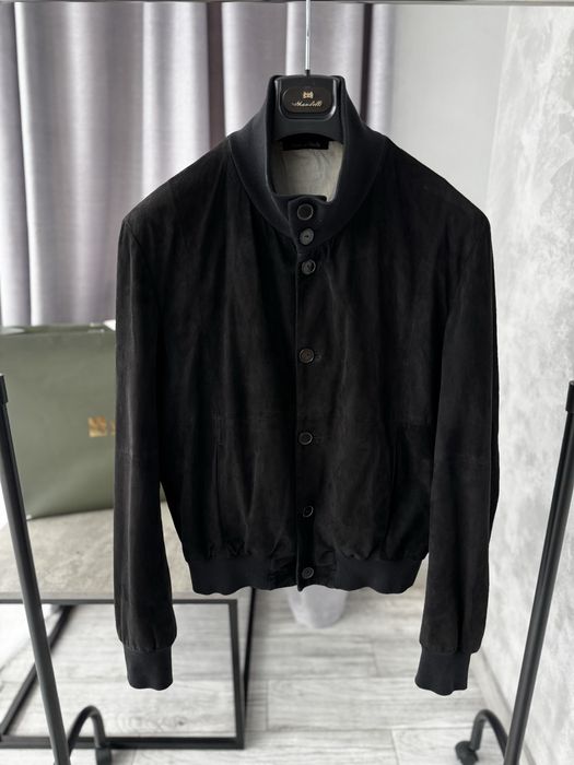 Замшевая куртка-бомбер Francesco Smalto Paris