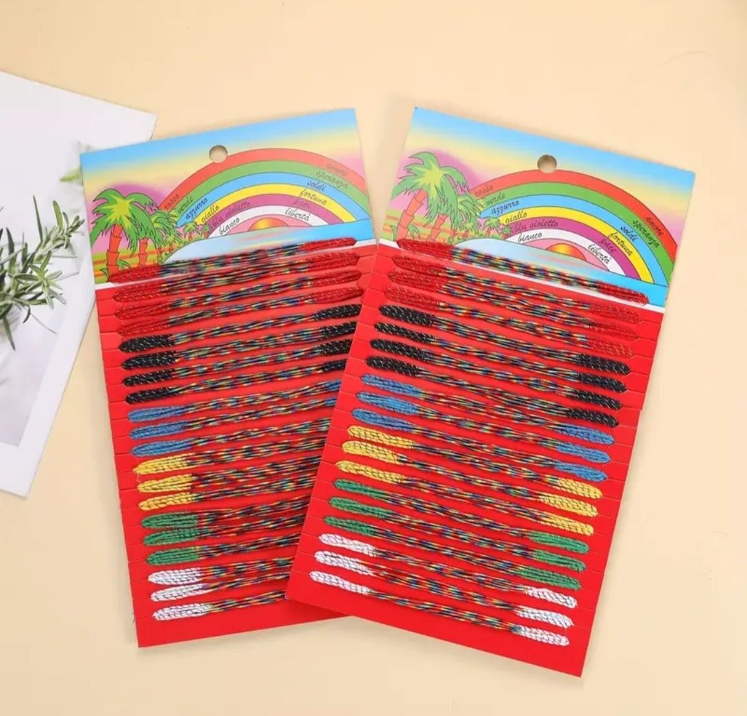 100 pulseiras em fio coloridas