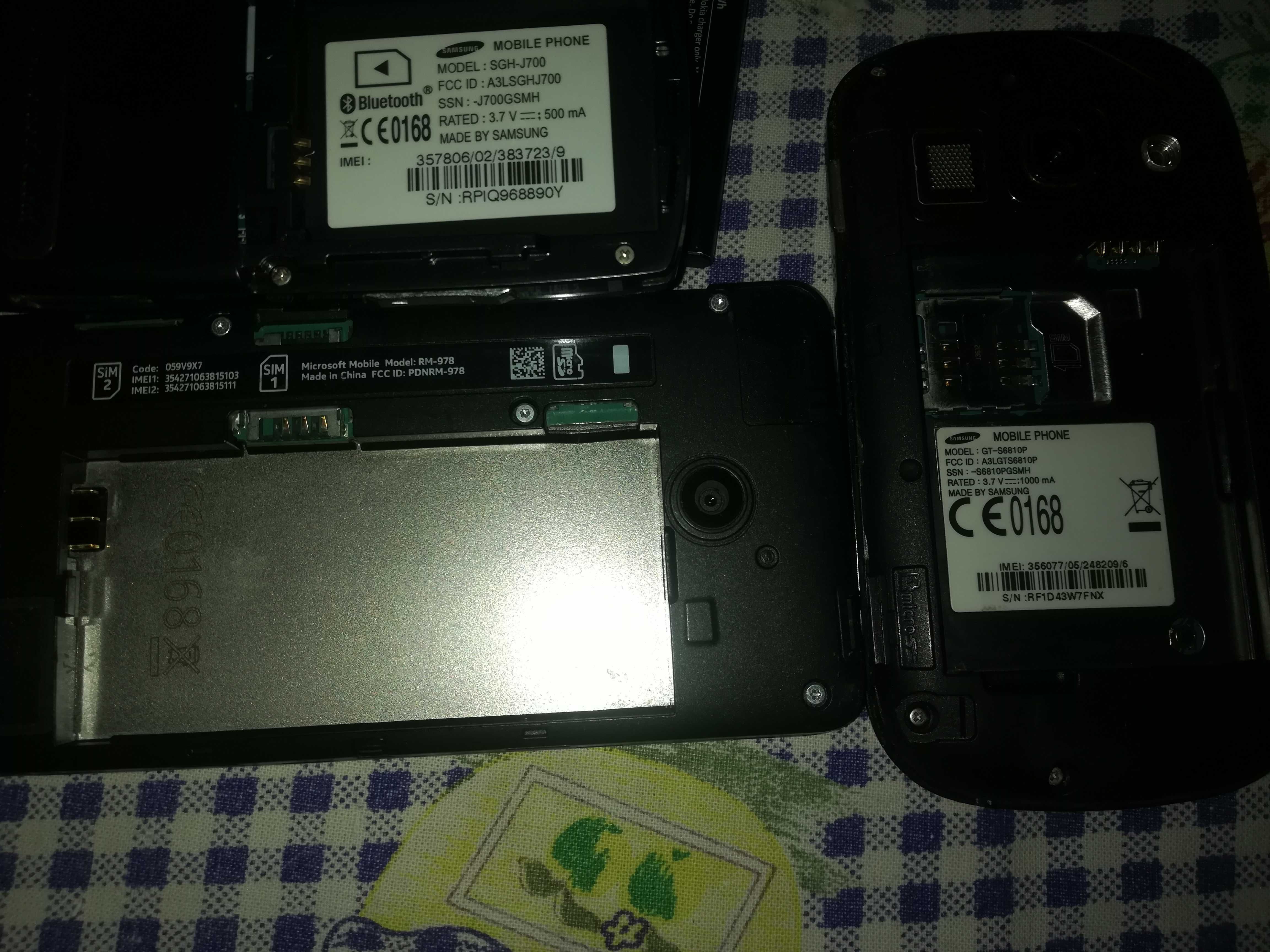 1nokia 2Samsung 2tablets para peças