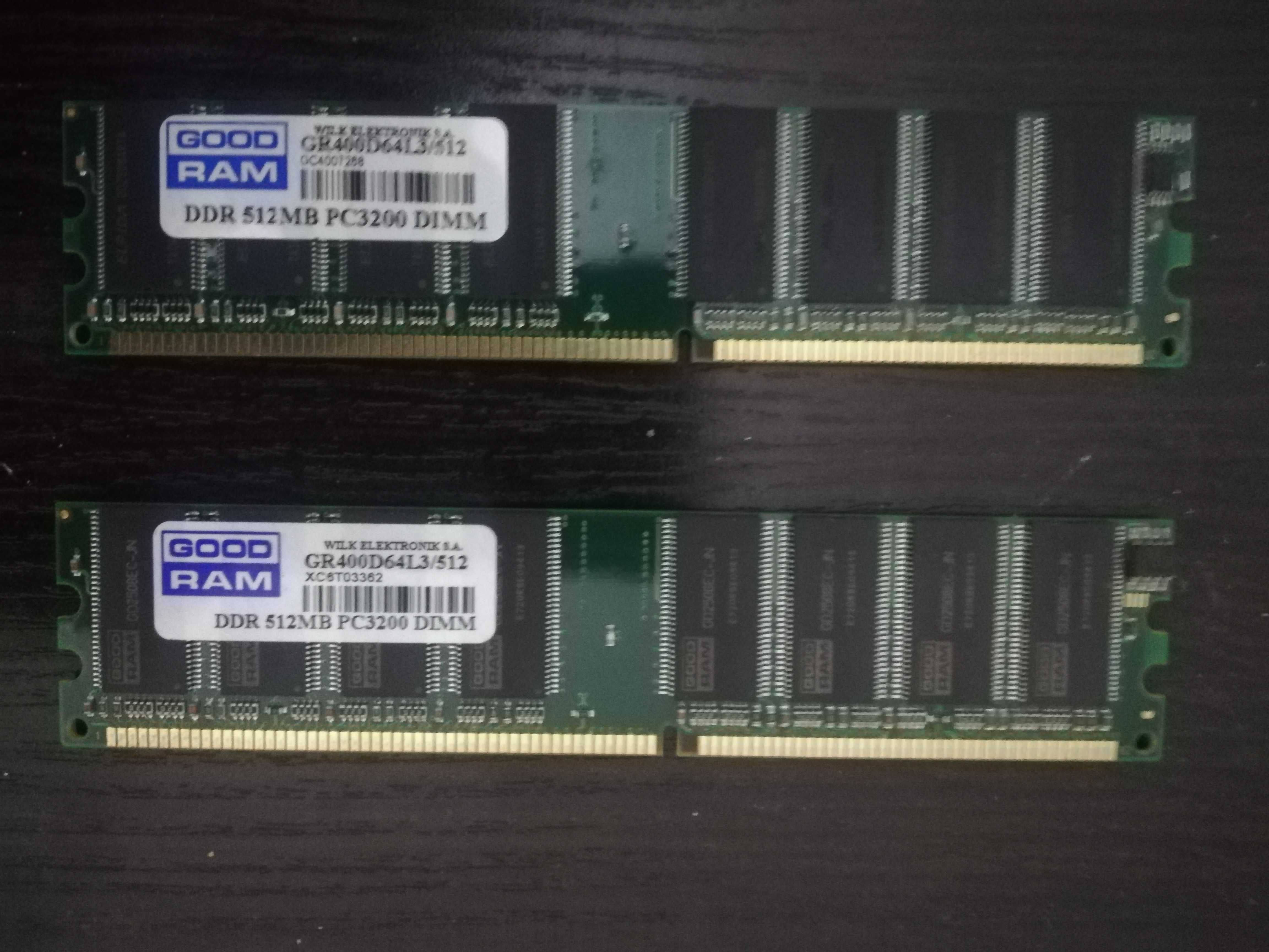 Pamięć RAM  DDR 2X512MB  PC3200 DIMM