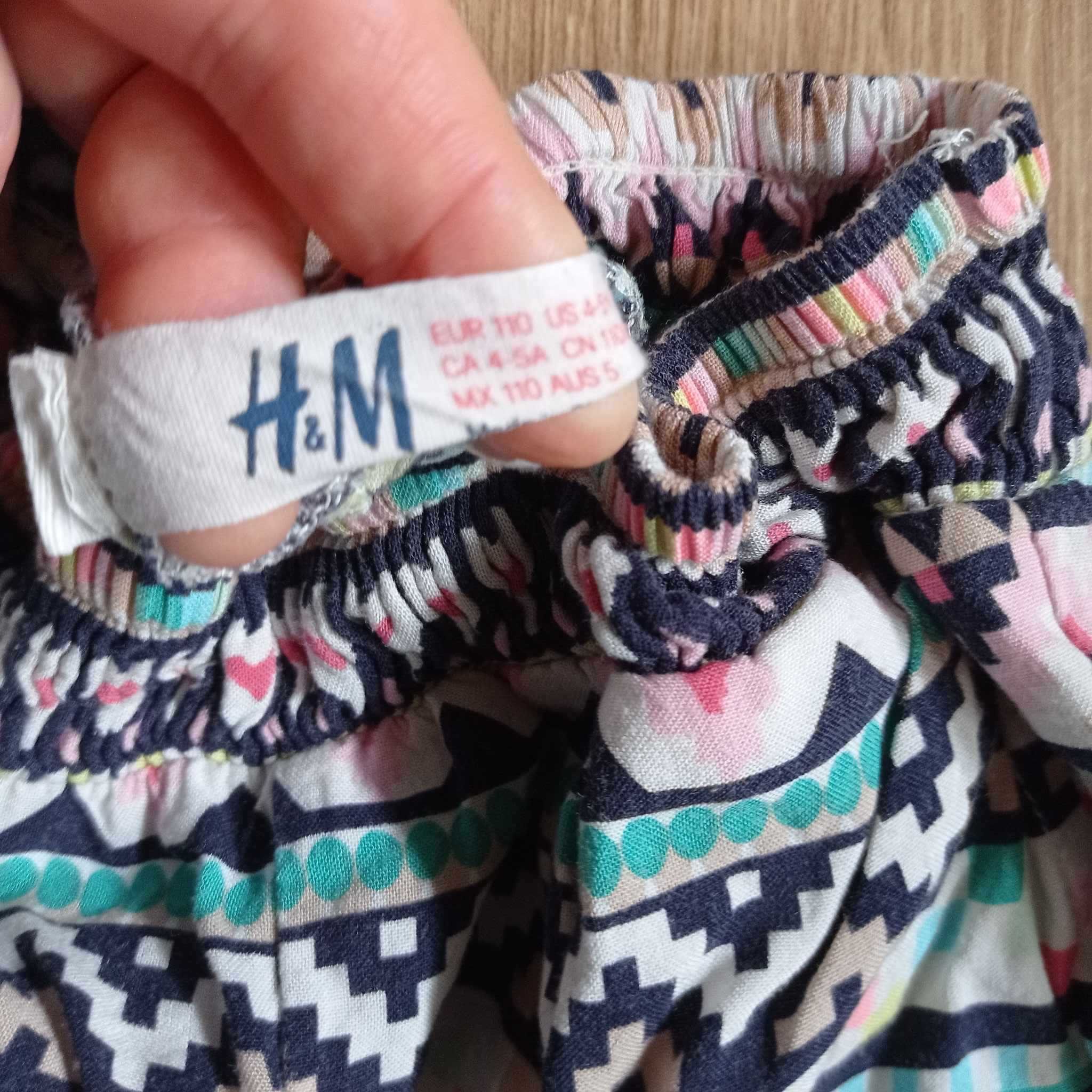 H&M Alladynki spodnie aztecki etniczny wzór wiskoza r 110 4-5lat