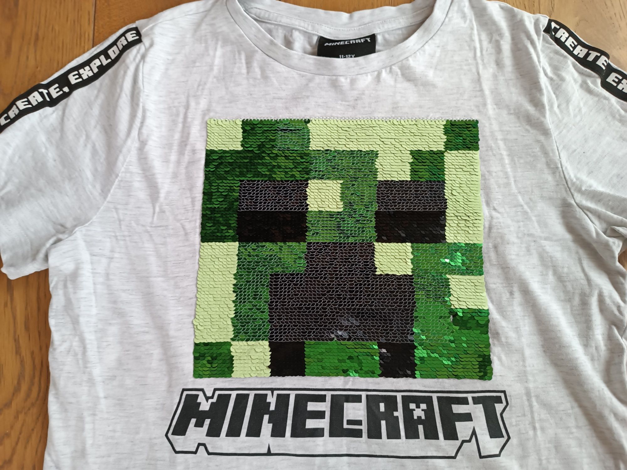Koszulka t-shirt r. 146 Minecraft cekiny