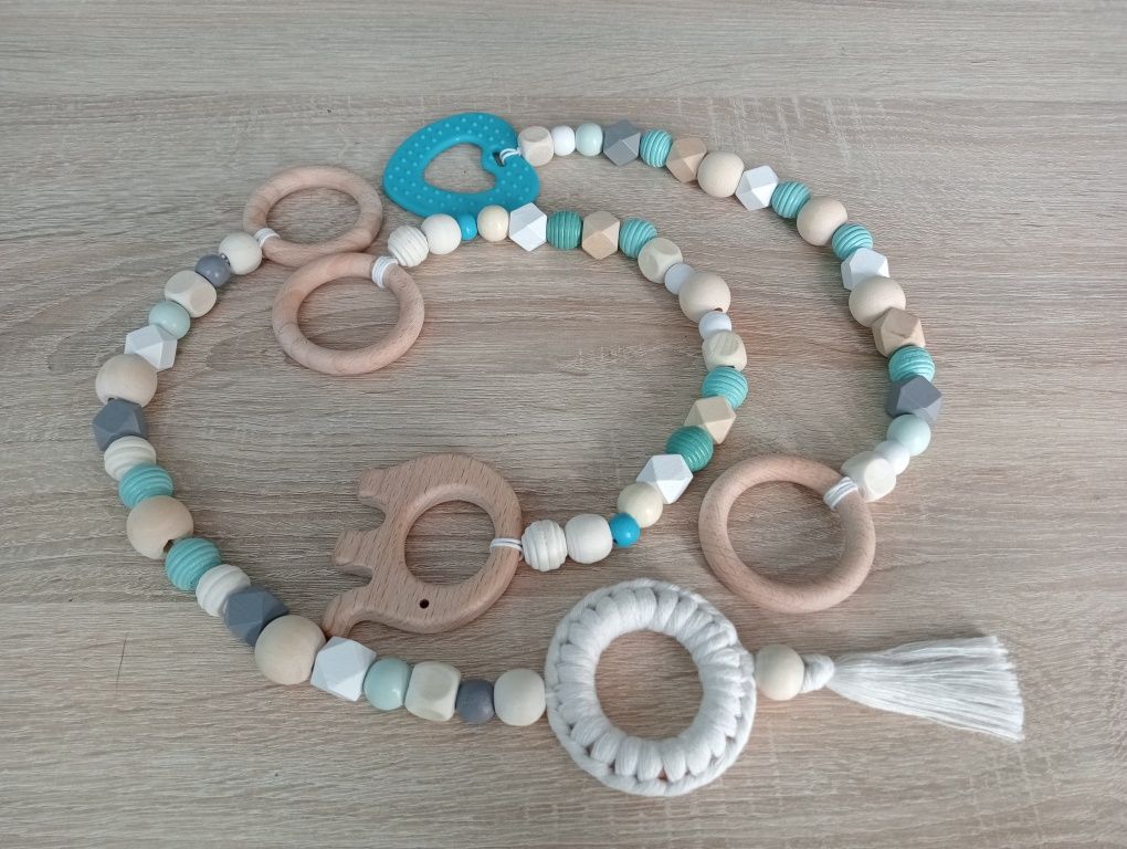 Promocja Gryzaki handmade Baby Gym miętowo turkusowy