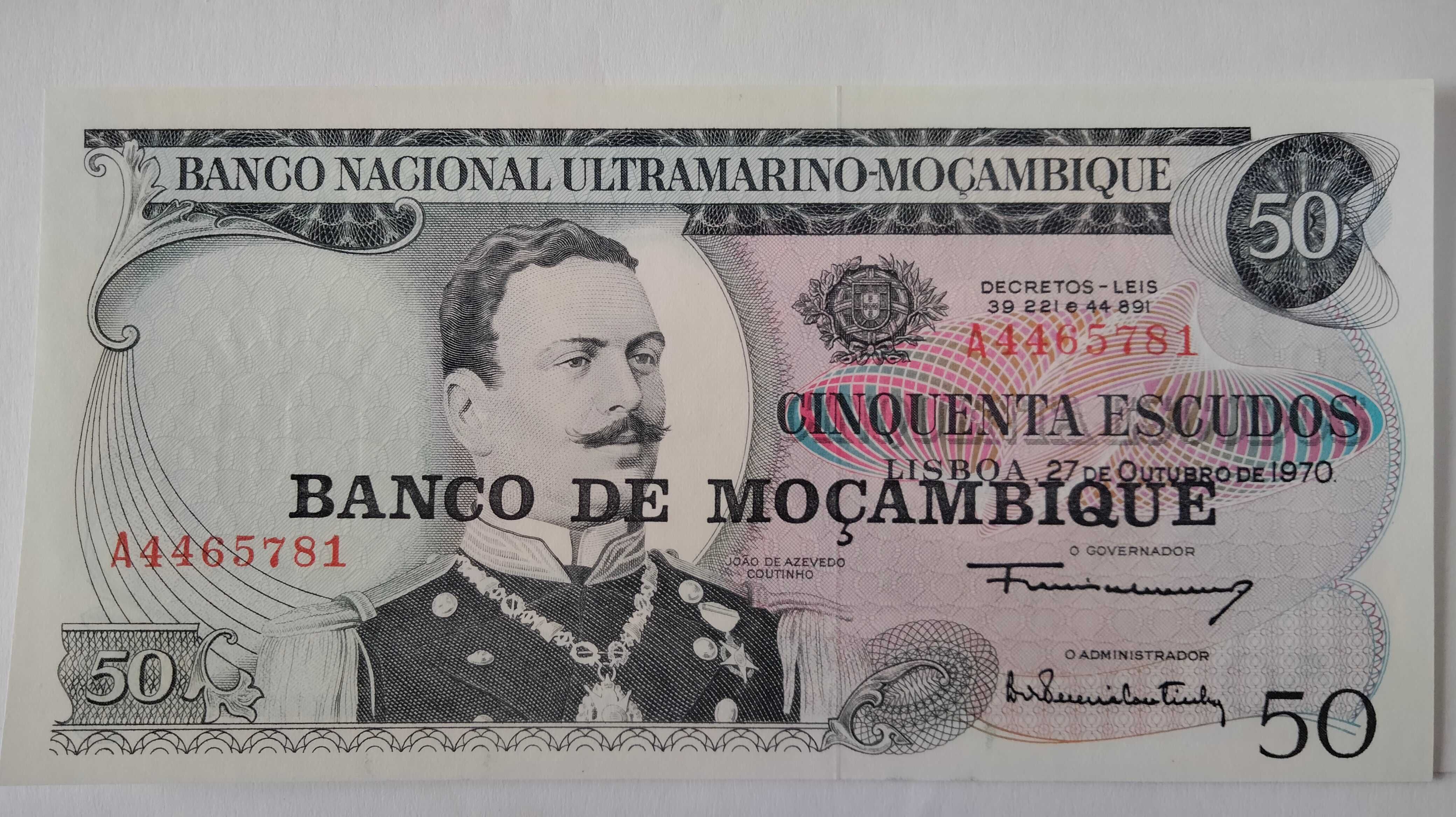 3 Notas Portuguesas Circuladas na Ex Colónia  Ultramarina  Moçambique