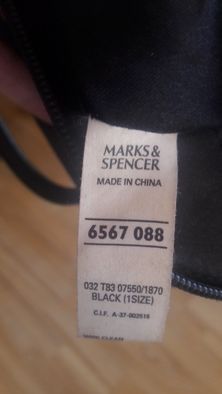 Torebka trapez czarna do ręki Marks Spencer -eko