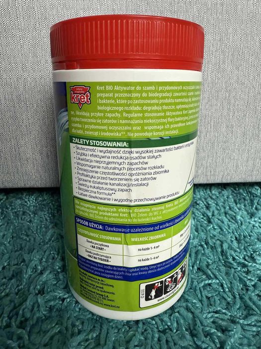 Nowy kret bio aktywator do szamb i przydomowych oczyszczalni ścieków