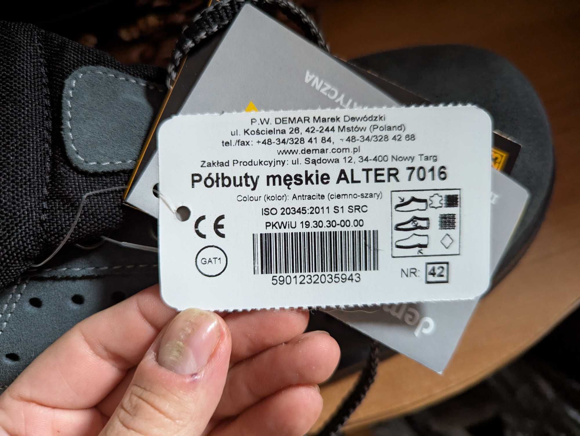 Nowe buty robocze Demar ALTER 7016 S1 SRC rozmiar 42