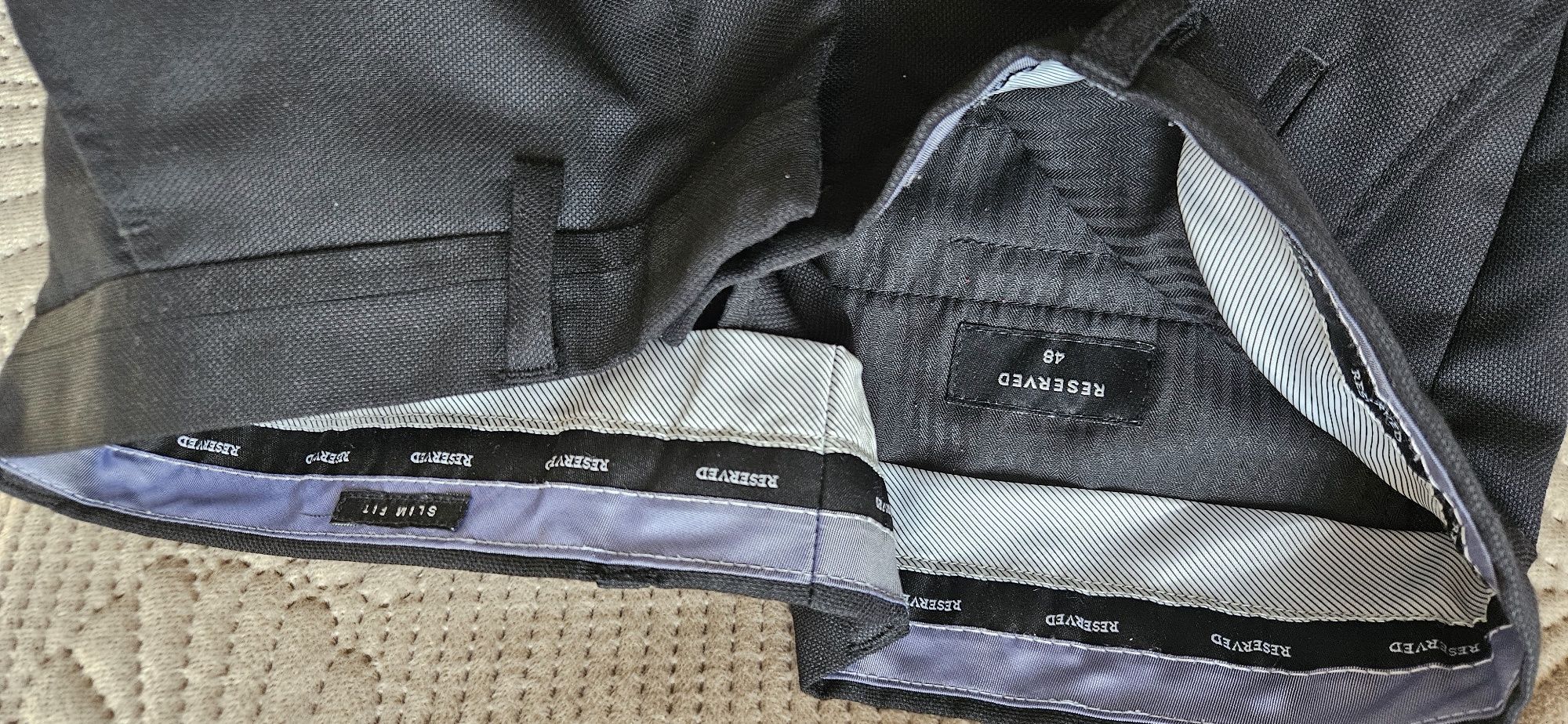 Spodnie garniturowe 48 slim fit Reserved  czarne  męskie