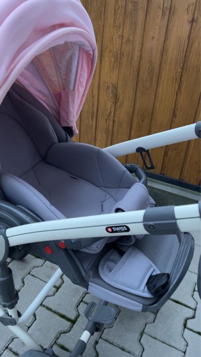 Wózek dziecięcy Anex Sport z gondolą - jasnoróżowy