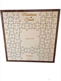 Drewniana Księga Gości puzzle ślub wesele