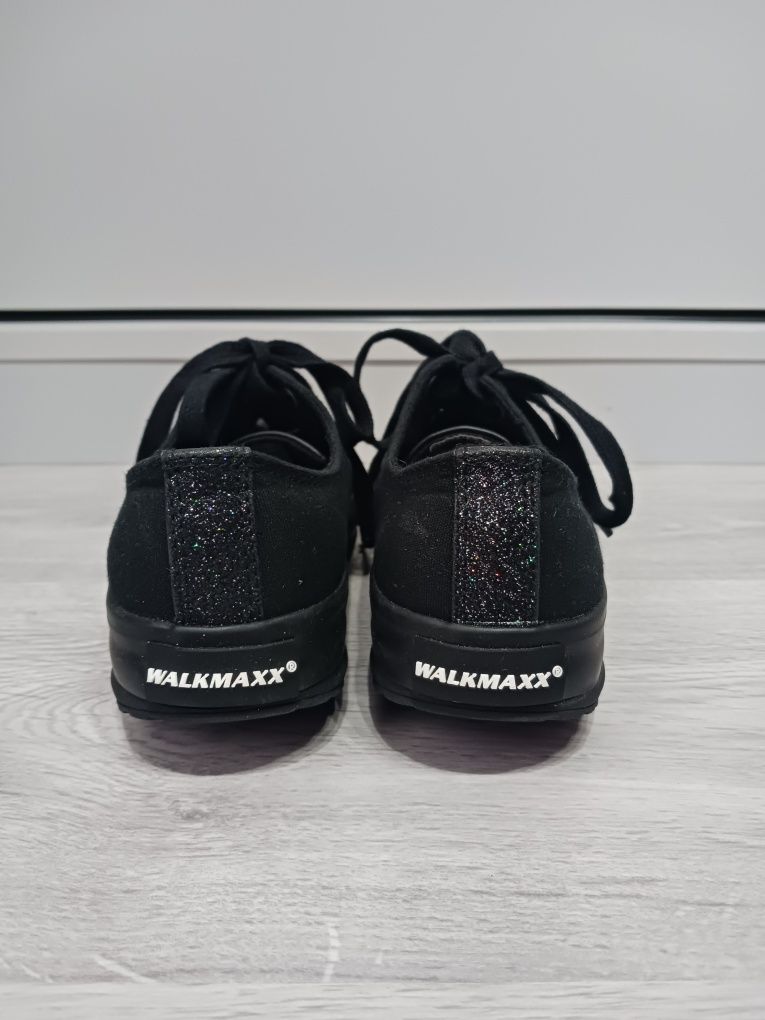 Czarne trampki Walkmaxx glitter rozm. 36