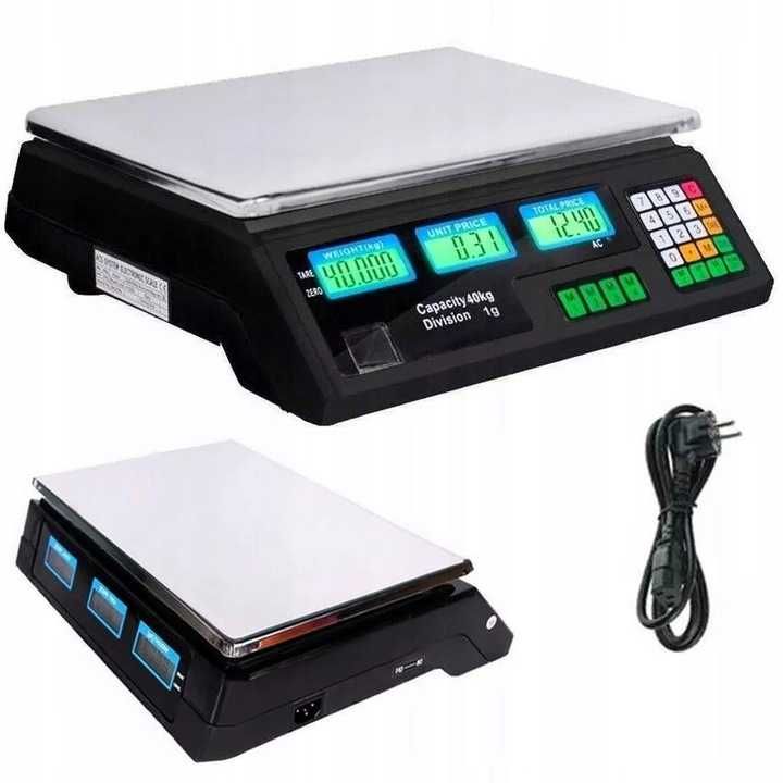 WAGA SKLEPOWA 40 kg 2g elektroniczna akumulatorowa magazynowa ładowana