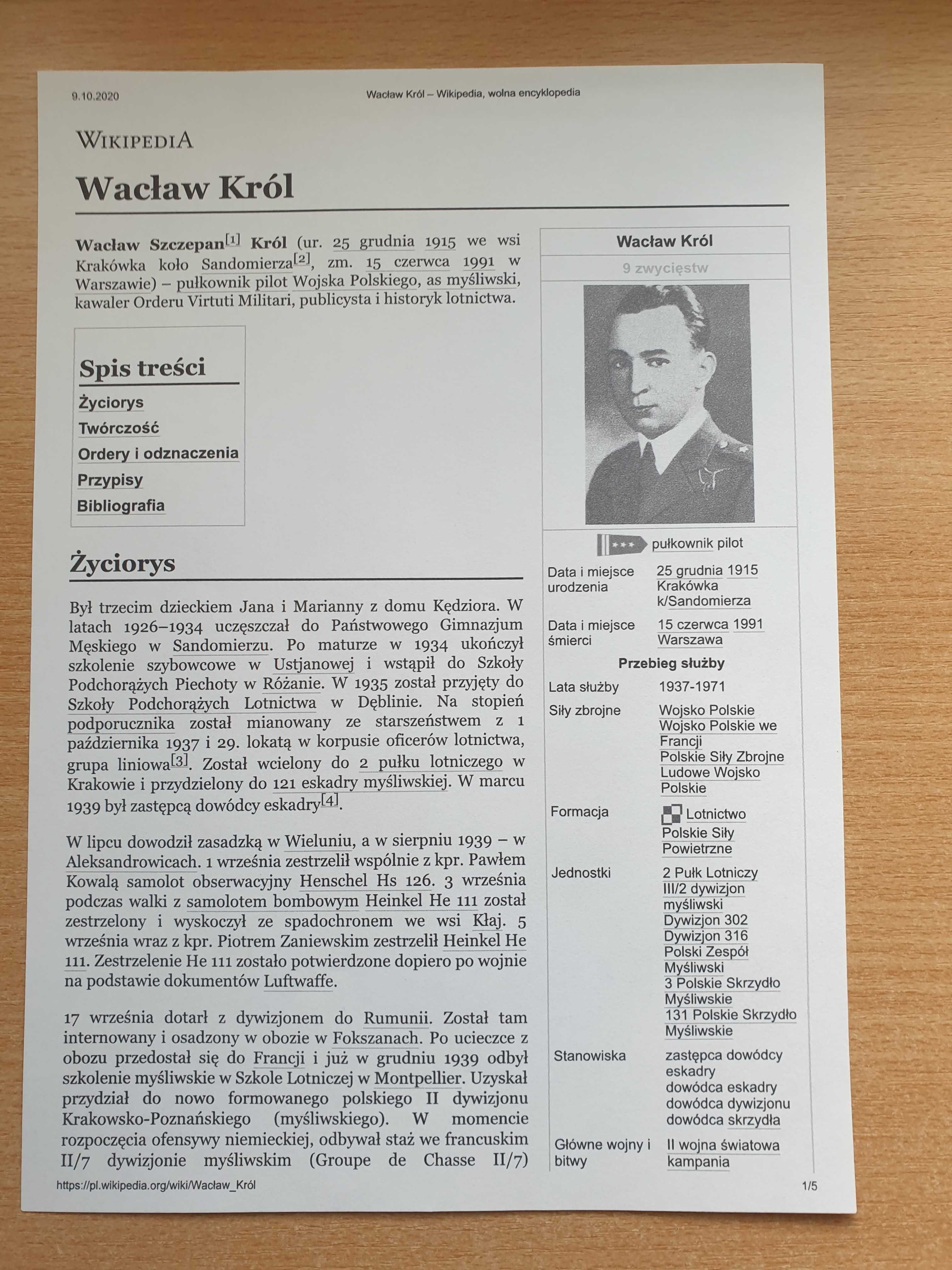 302 Dywizjon Poznański raport bojowy org.