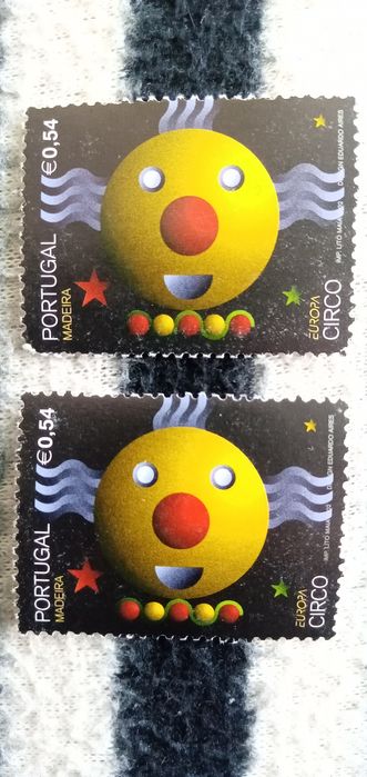 2 selos NOVOS de 0,54€ Europa Circo Portugal Madeira