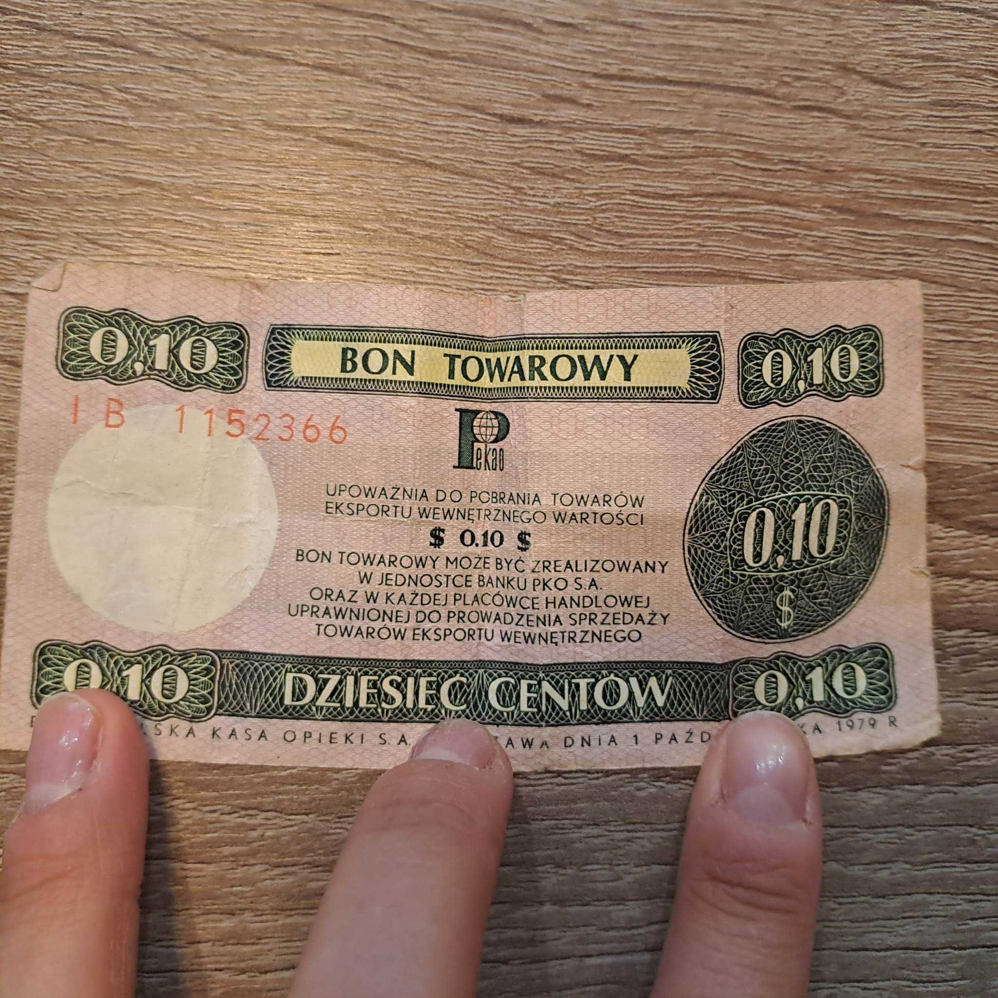 Bon towarowy 0,10 centów rok 1979 Polska