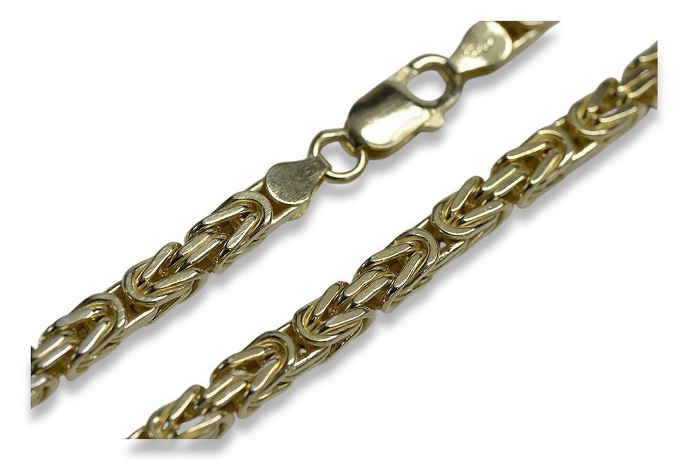 Srebrny łańcuszek pozłacany 925 Królewski Bizantyjski cc014yp 4mm Wr