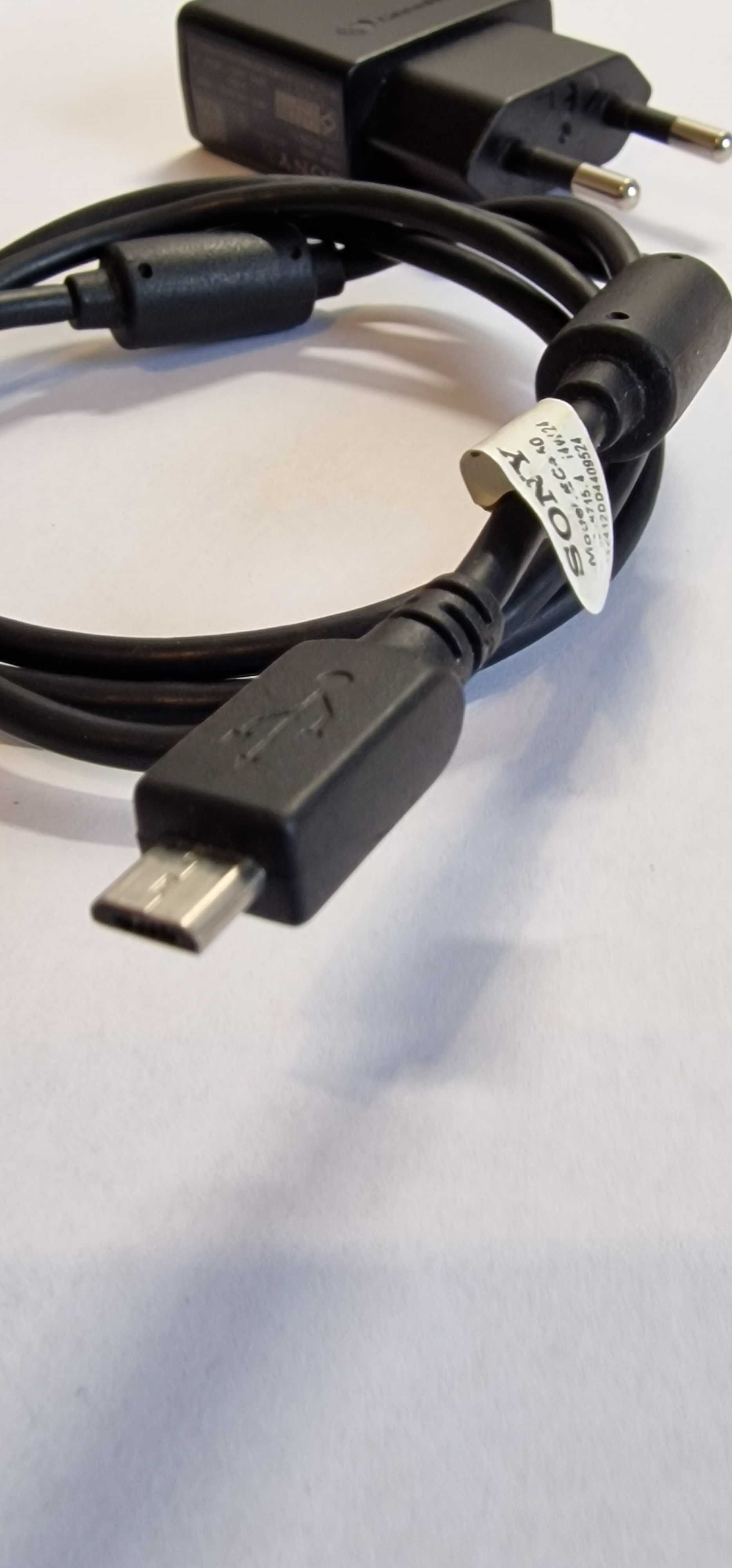 Ładowarka USB SONY Green Heart - ORYGINALNA - z kablem micro USB