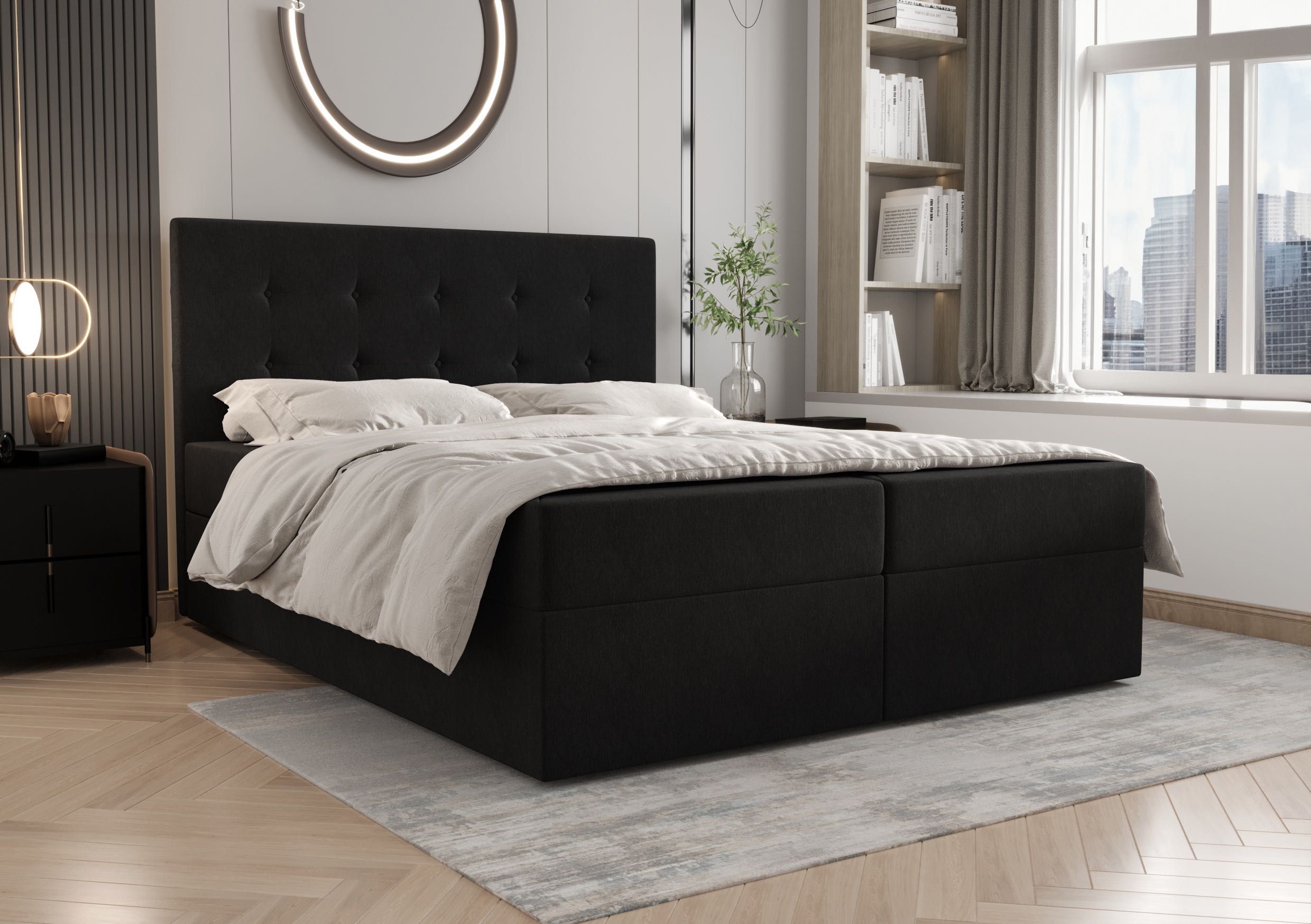 Łóżko Kontynentalne Sypialniane LAMBO 1 + TOPPER 140x200 EN MEBLE