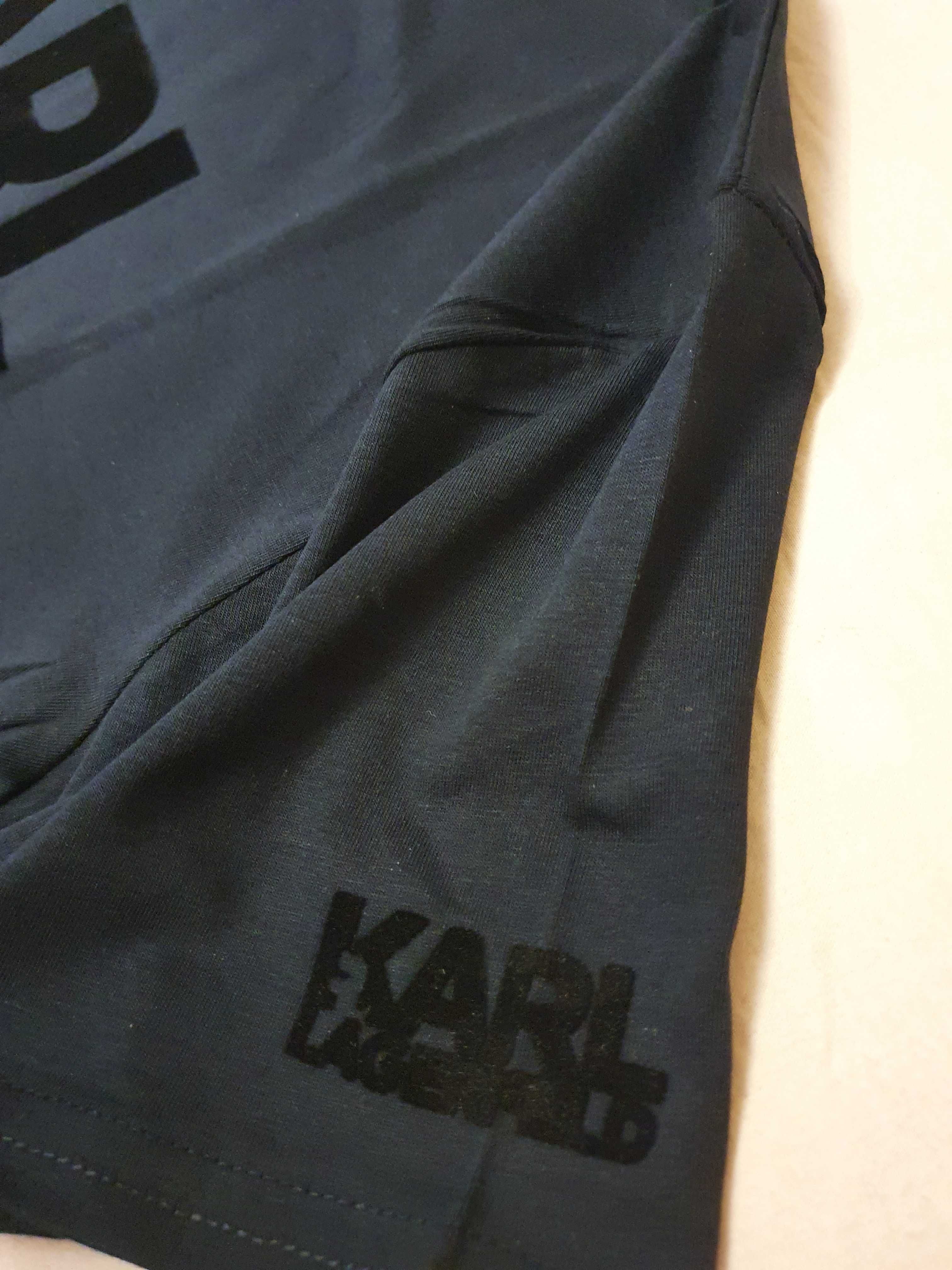 NOWA koszulka Karl Lagerfeld XL tshirt Karl welurowe logo hit