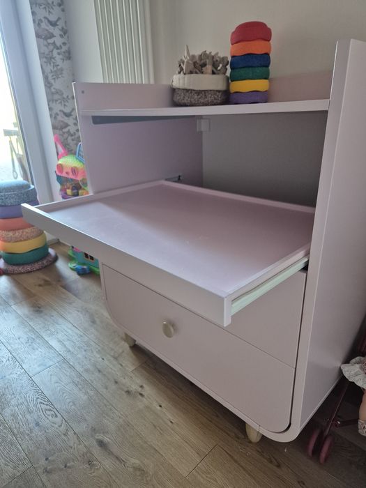 Komoda, przewijak dla dziewczynki IKEA MYRLLA pastelowy róż