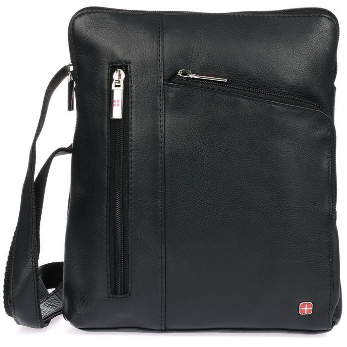 Torba męska skórzana Albatros Czarna pionowa raportówka praktyczna