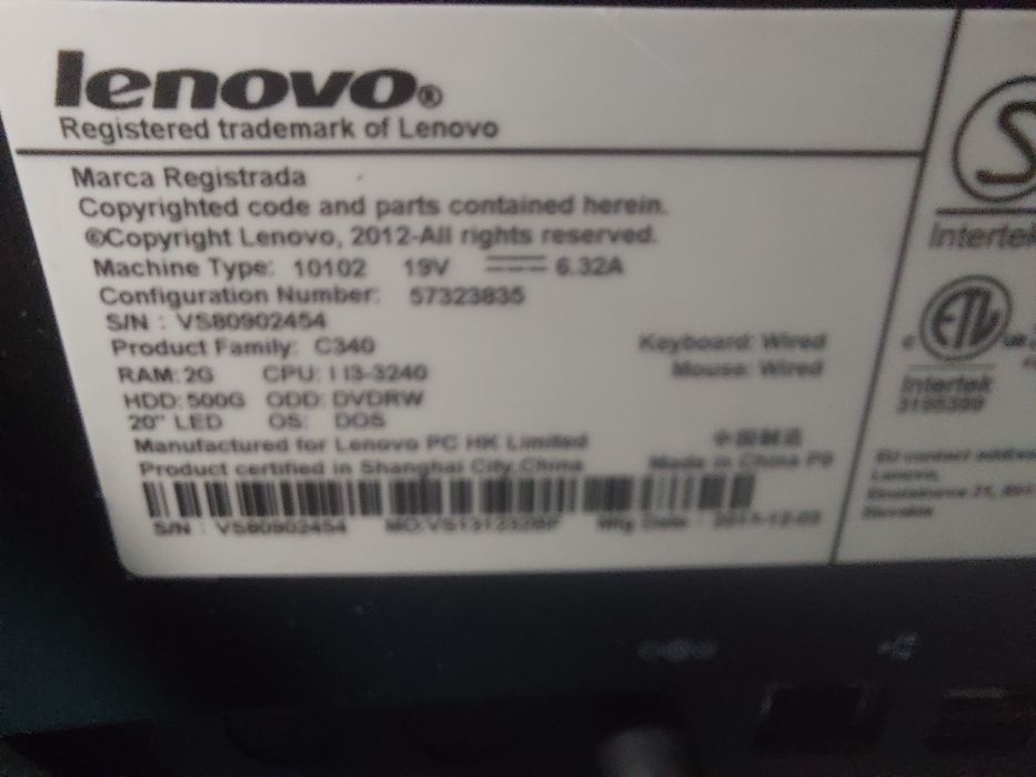 ПК моноблок Lenovo IdeaCentre C340(Intel Core i3)чорний+клавіатура+миш