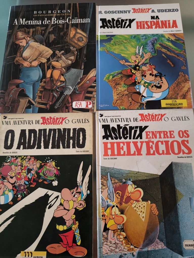 8 exemplares Spirou, Astérix, Penthouse e Bourgeon