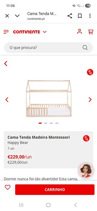 Cama Tenda madeira Montessori