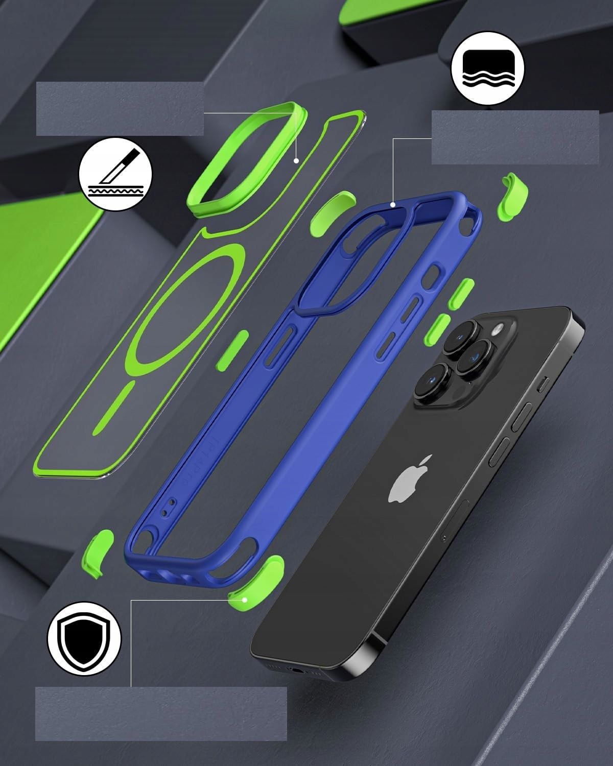 etui do iphone 13 pro, kompatybilne z magsafe z pierścieniem