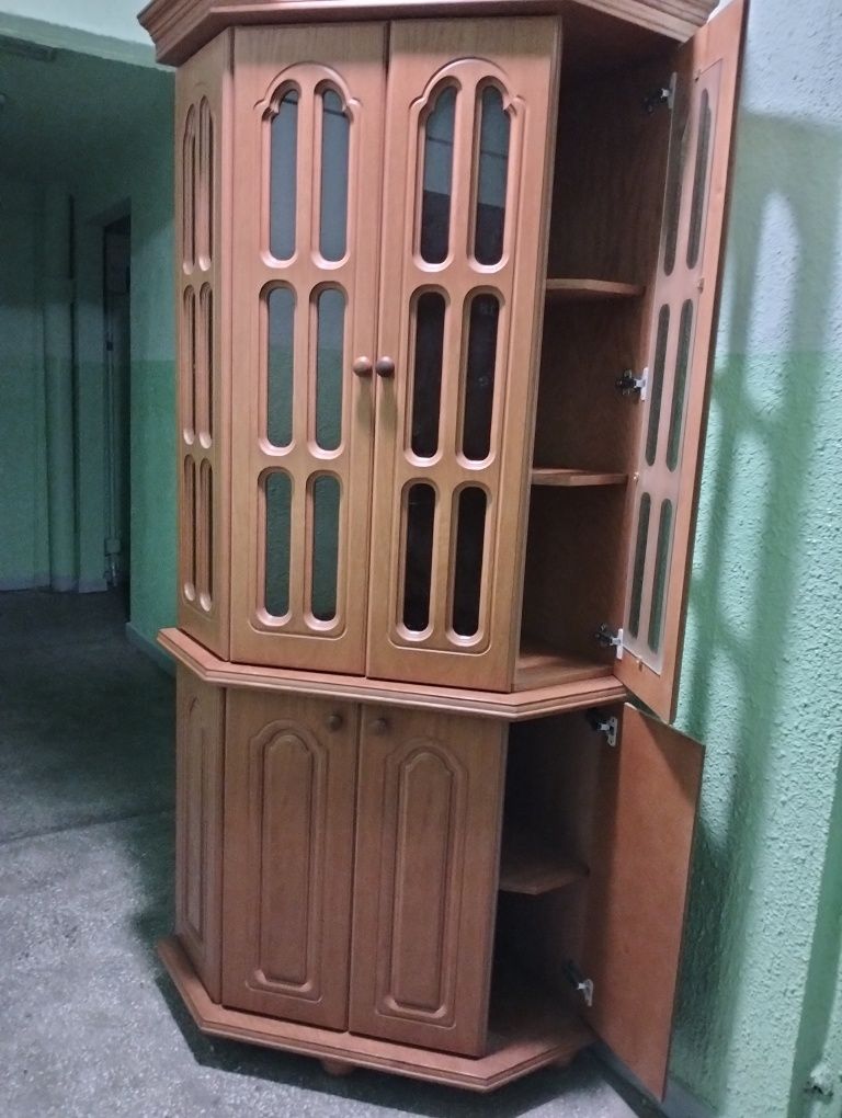 Witryna dębowa oszklona