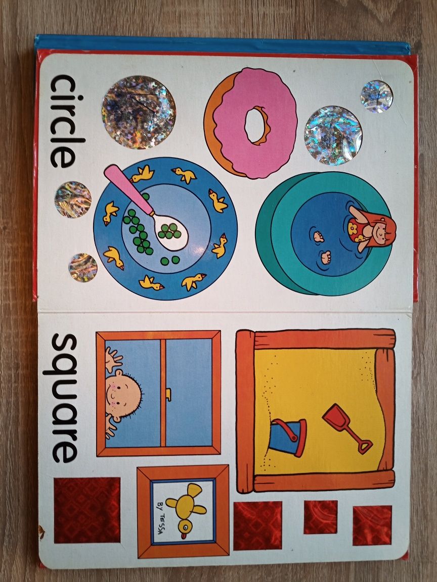 Książki po angielsku dla dzieci nauka liter i kształtów błyszcząca