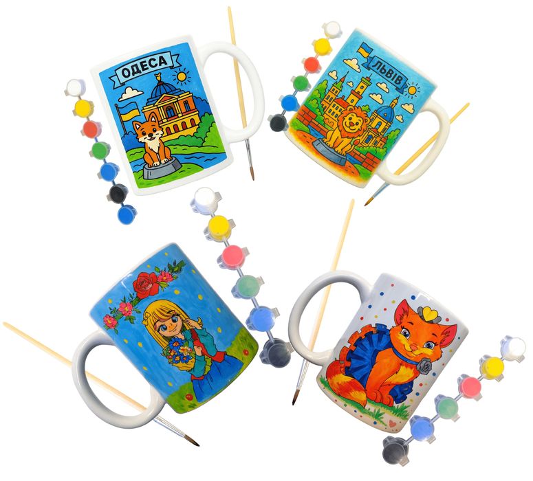 Набір для творчості кружка розмальовка Санта 330 мл біла (КР0060)