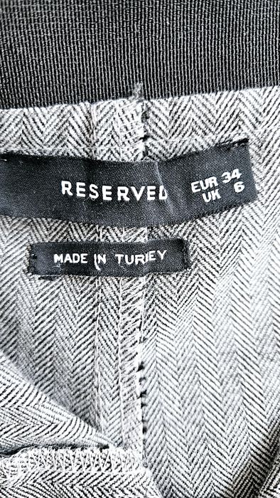 Szare eleganckie spodnie jodełka garniturowe kant XS 34 S 36 casual