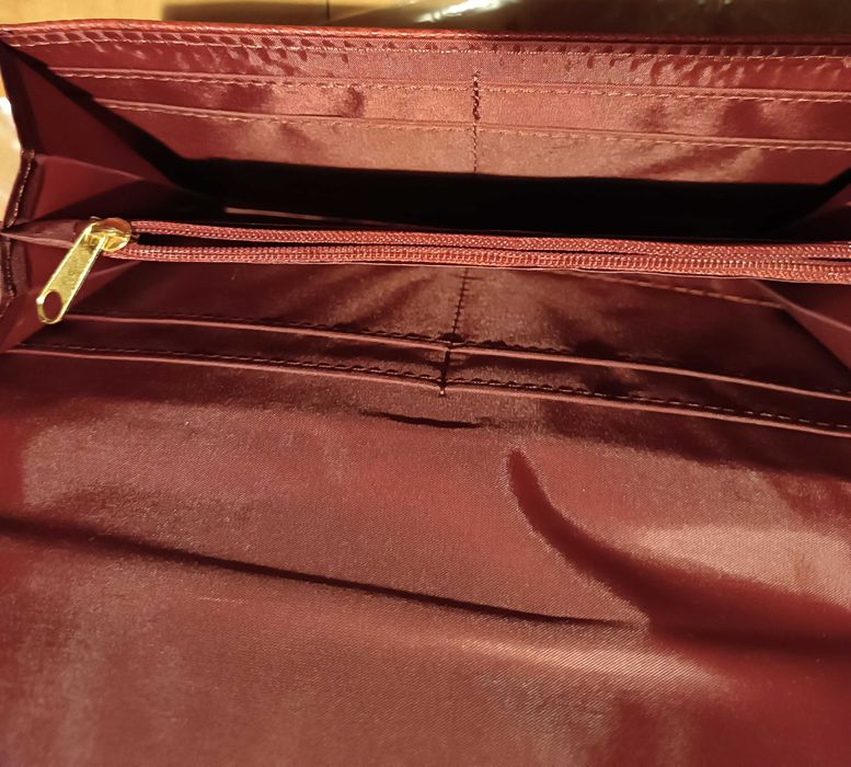 Nowy bordowy portfel damski ETERNAL love 20 x 11,5 cm