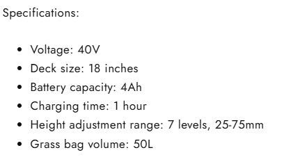 Corta-relvas Suntek 40V 18-inch (Novo e Embalado)