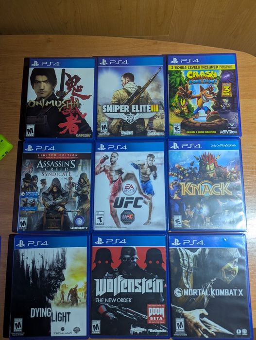 Ігри диски на PS4 PS5 Knack Crash Bandicoot Mortal Kombat UFC