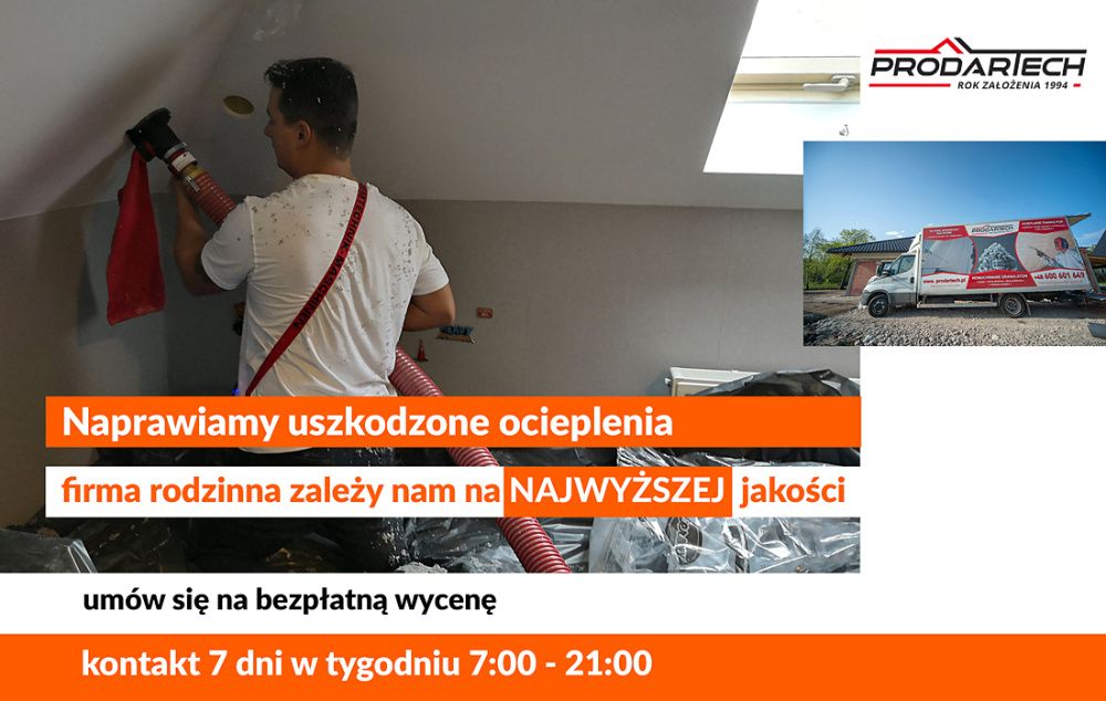 Naprawa ocieplenia poddasza ocieplanie celulozą termex ekofiber