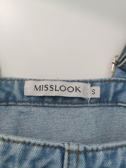 Jeansy ogrodniczki malowane w kwiaty MISSLOOK r. S