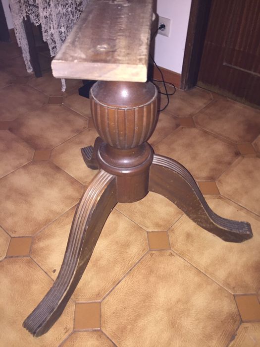 Pé de madeira macica base de mesa