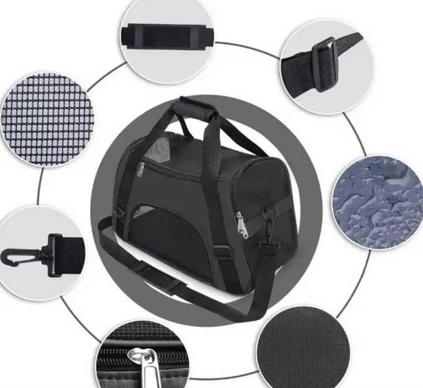 Torba transporter czarna Duża i mocna rozmiar L