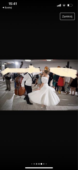 Sukienka ślubna 3w1 (body i dwie spódnice)