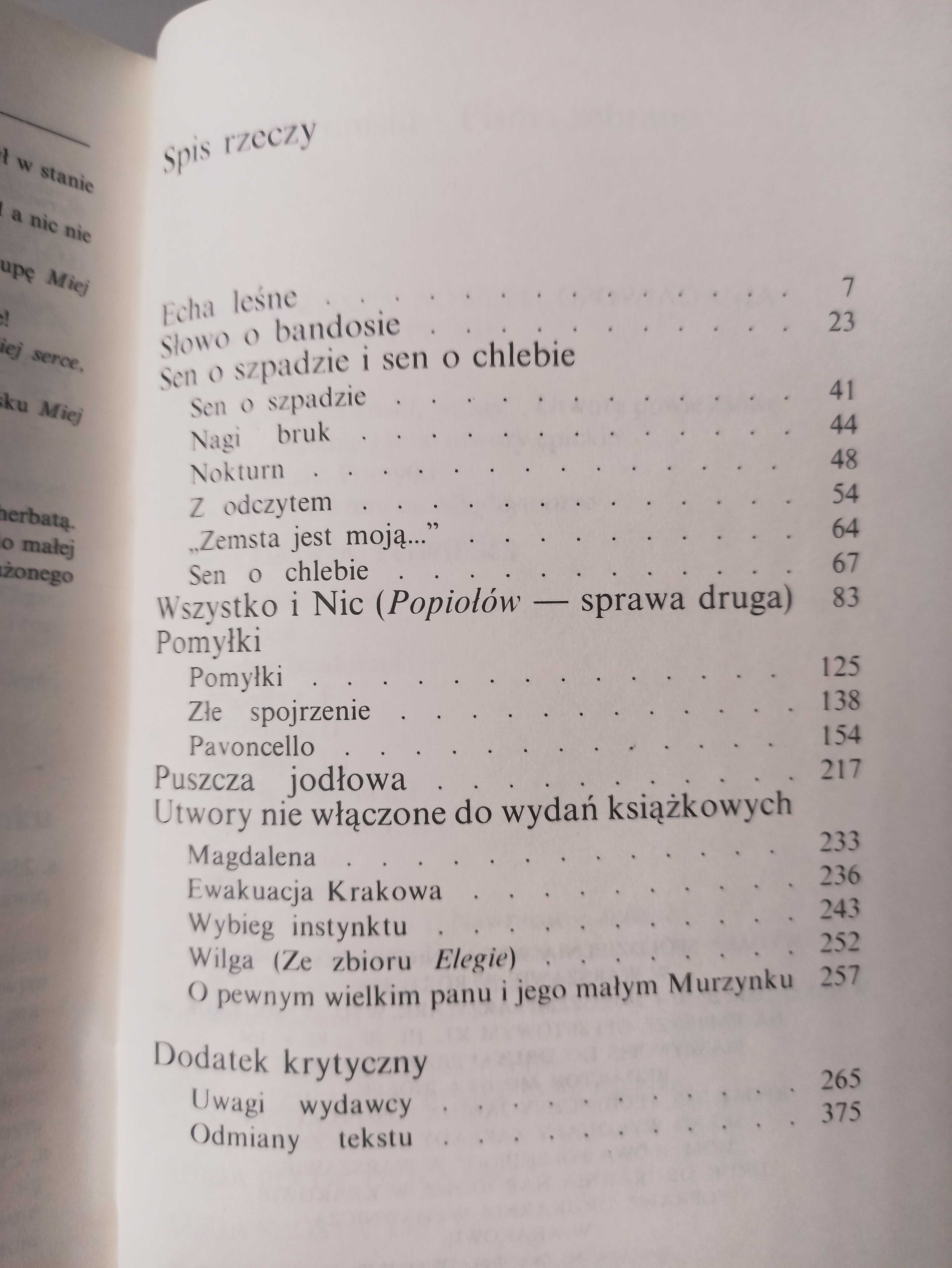 Żeromski Sen o szpadzie Pomyłki Echa leśne Puszcza jodłowa