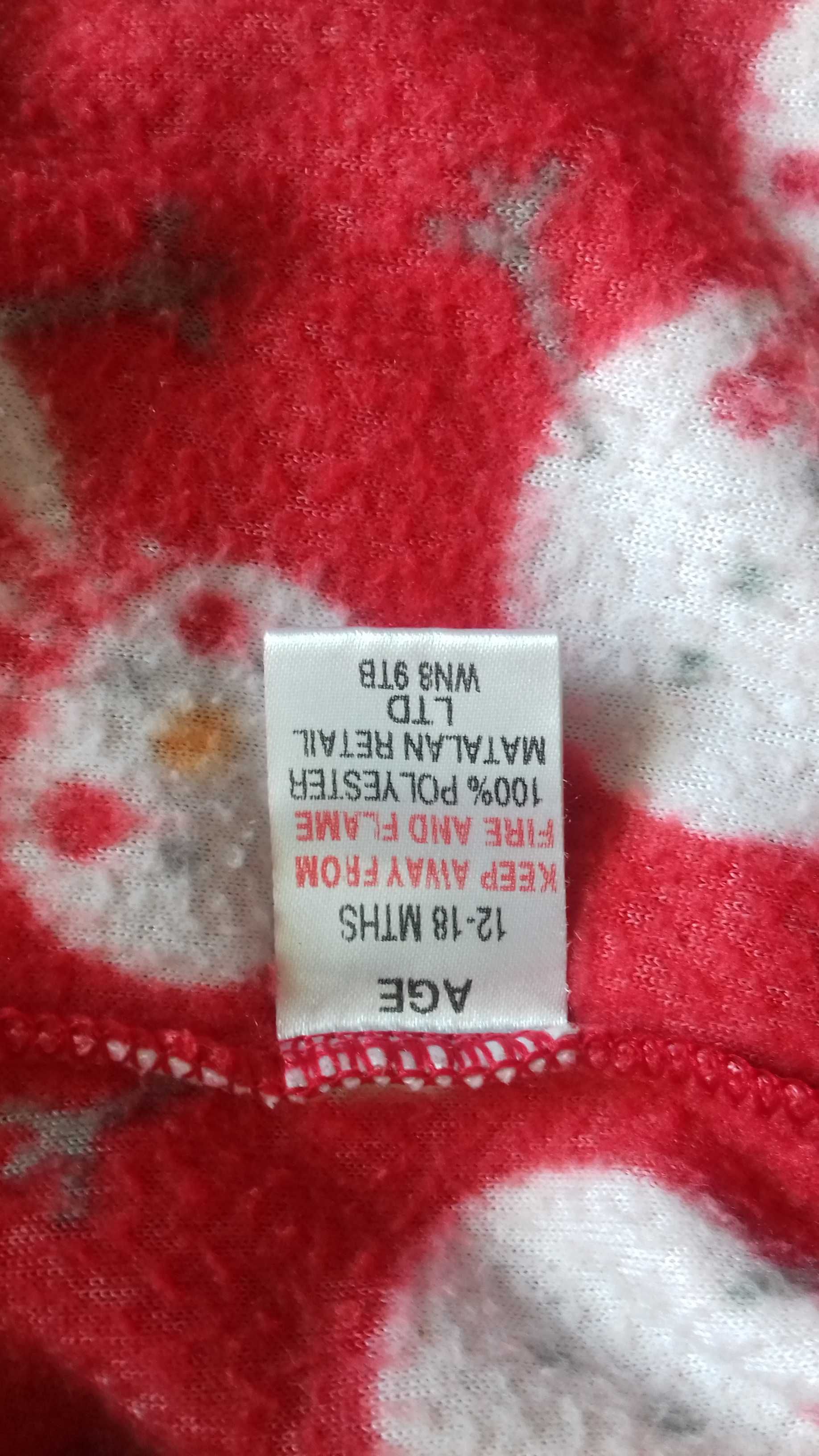 Pajacyk pizamka 80 86 z polaru ciepły