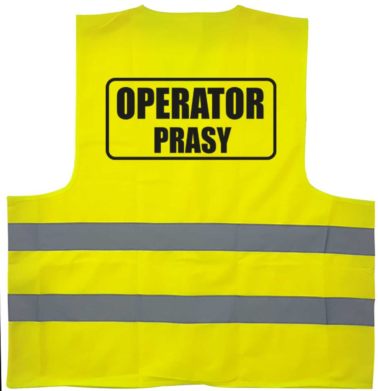 kamizelka odblaskowa, kamizelka z nadrukiem operator prasy, operator